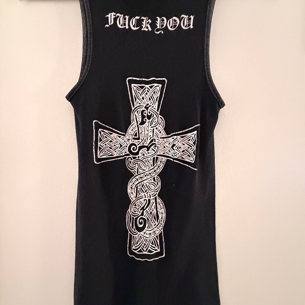 Chrome Hearts Black Ribbed Tank